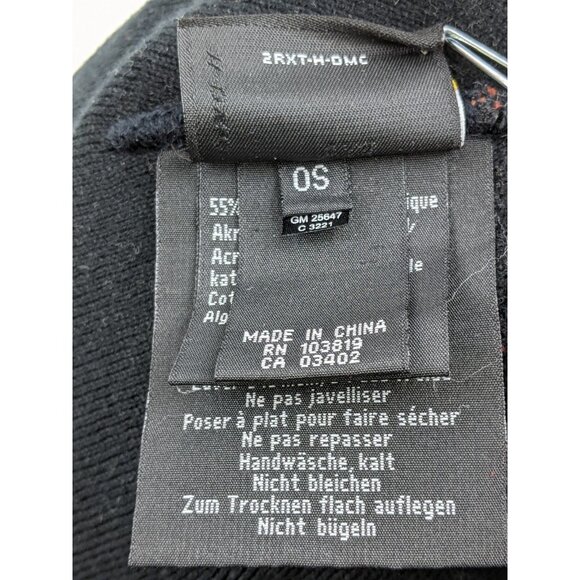 2006 Harley-Davidson Flame Fire Beanie Black Orange Men Vintage Y2k 00s Hat Bike - Picture 8 of 10